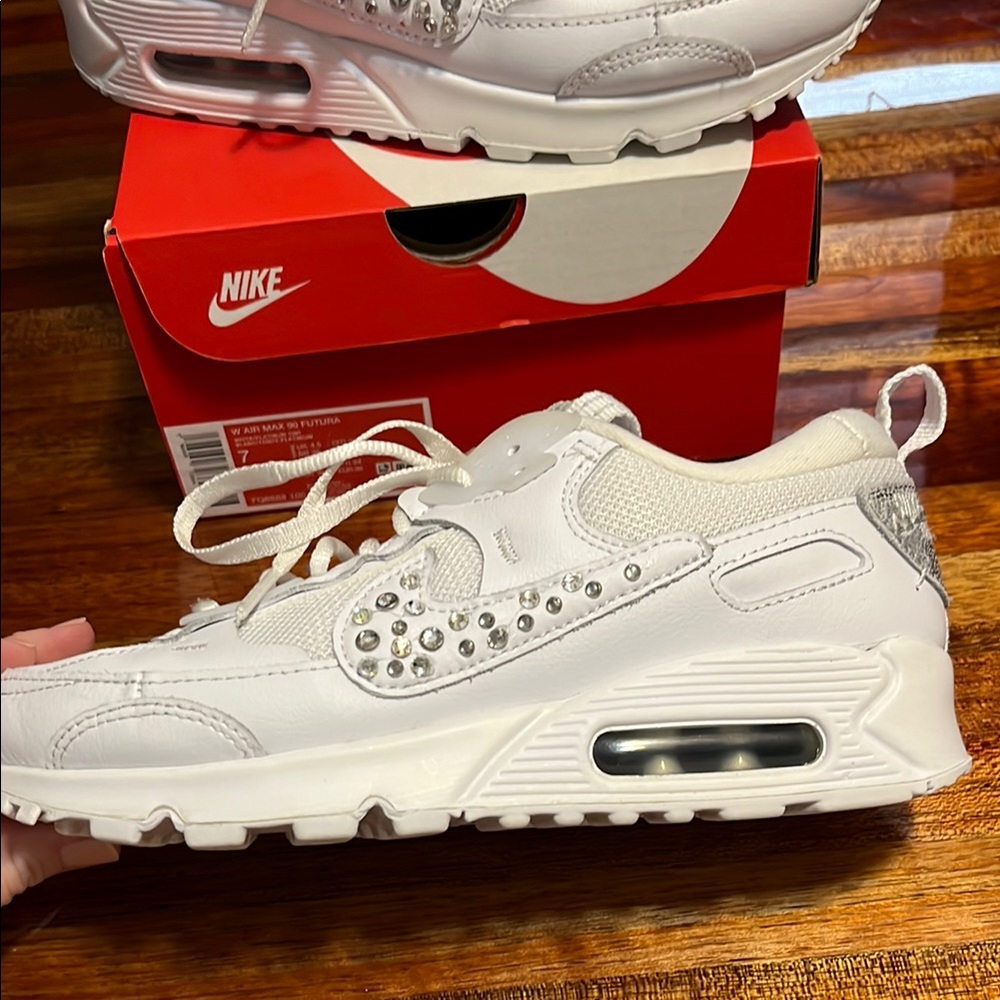 Nike Air Max 90 White Sneakers - Picture 3 of 9